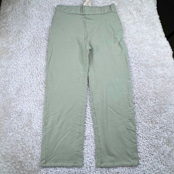 MONROW Crop Wide Leg Lounge Sweatpants Sage Green - Picture 3 of 10